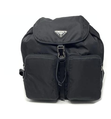 zaino prada black nylon|Prada Zaino Backpack Nylon Black in Nylon with Silver.